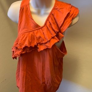 I.N.C.International Concepts orange ruffle tank top
